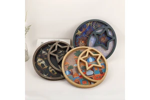 Eid Mubarak Tray Pendant Wall Decoration Ornament Ramadan Mubarak Handicraft Supplies Happy HAJJ Eid Toys