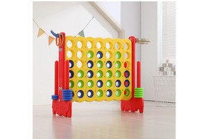 Giant 4-in-a-Row Connect Game Outdoor/Indoor Jumbo Size with Stand - Fun Party Supplies for Adults & Kids