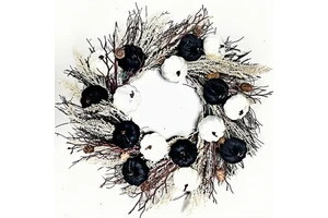 Halloween wreath with pumpkin