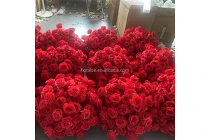FL-122 Large Red Flower Ball Rose Floral Burgundy Table Centerpieces for Wedding Party Event Decoration