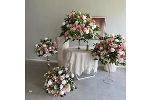Decorative Flowers and Plants Wedding Event Table Centerpieces Artificial Silk Flower Ball Wedding Decorations Supplies
