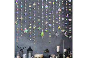 Ramadan Supplies Hanging Bunting Banner Kit for Eid & Wedding Decor Mubarak Party Decorations