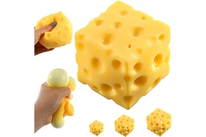 Cheese Stress Ball Squishy Toy Soft Squeeze Rebounding Sensory Toy Food Theme Bulk Wholesale Party Favor