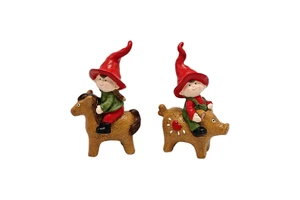 Resin Boy and Girl Christmas Decor Ornaments for Indoor Table Tops