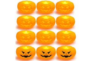Battery Operated Ghost Plastic Pumpkin LED String Lights with Remote Control Floating Halloween Decoration