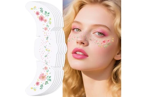 2026 Spring New Collection Fashionable Floral Print Temporary Face Tattoo Waterproof Carnival Makeup Look Made From Paper