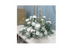 Custom Artificial Wedding Table Flower Ball Arrangements White Silk Rose Table Centerpiece Flowers Decoracion Wedding