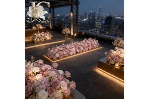 OLERAY Floral Table Runner for Wedding Bridal Shower Event Decor Real Touch Bulk Wholesale