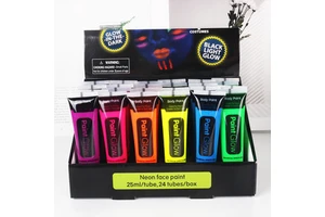 25ML/10ML Neon UV Glow in Dark Face Paint Non-Toxic Black Light Glow Makeup Body Painting for Club Party