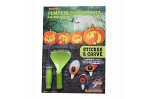 Halloween Party Pumpkin Stickers and Carving Tool Kit