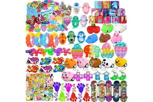 117 Pcs Party Favors for Kids Pop Fidget Toys Treasure Box Classroom Pinata Filler Goodie Bag Stuffer Prize Box Treasure Chest