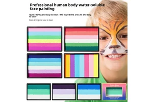 50g Water-Based Body Paint Washable Face & Body Rainbow Strip Color Matching Pigment 7-Color Set Quick-Drying Children Cosplay