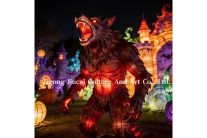 Halloween LED Festival Lantern Frightening Character Spooky Ghost Shape Waterproof Silk Hot Selling Outdoor Use Party Holiday