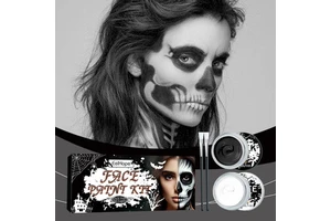 EELHOPE Halloween Black White Face Body Paint Creative Makeup Kit for Costume Party Festival Events Shantou Model