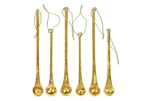 Decorative Golden Glass Twisting Icicle Hanging Christmas Tree Ornaments, Holiday Season Decor