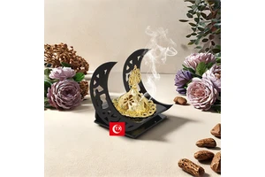 Ramadan Indoor Incense Burner with Acrylic Moon Background Festivai Activity Gift Ramadan Supplies