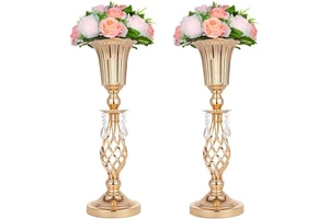 Shiny Gold Metal Flower Stand with Unique Design Customized Color & Size DCI Brand Wedding Table Decorations & Centerpieces