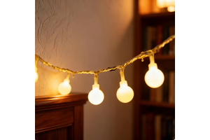 Waterproof 7m White Bubble LED String Lights Solar Operated Globe Ball for Bedroom Teen Room Camping Tent Christmas