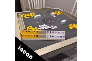 Inean Play Foldable Automatic Shuffle Okey Rummy Board Game Table Foldaway Electronic Systems For Local Coffee Shops Gamers