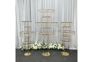 Hotsale Luxury Wedding Stage Centerpiece Table Decorations Flower Stand with Metal Base for Outdoor Events and Wedding Parties