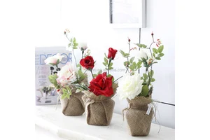 Table Wedding Decoration Artificial Roses Artificial Flowers Arrangements in Vase