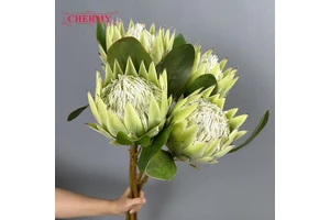 King Protea Artificial Silk Flower Home & Hotel Wedding Table Centerpiece for Chinese New Year & Wedding Decoration