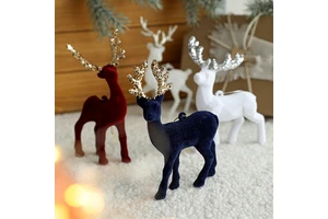 Wholesale Christmas Hanging Decorations Christmas Reindeer Flocked Elk Pendant Ornaments Xmas Holiday Decorations