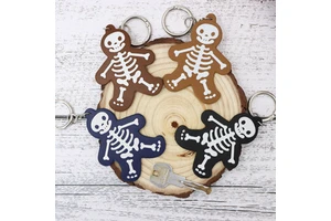 Halloween Skull Bag Charm Creative Funny Skeleton Pendant PU Leather Bag Charm Car Key Ornament For Holiday Party Gift Wholesale