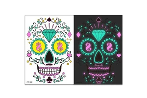 Funny Halloween Two-Color Glow-in-the-Dark Scar Tattoo Sticker Temporary Face Stick for Ghost's Day Spot New Tattoo Design