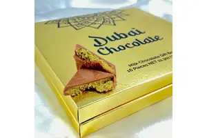 Premium Dubai Chocolate Bar 16 Pcs Gift Box Pistachio in Cardboard Box Party Favors for Special Occasions-Knafeh