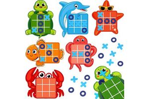 Under the Sea Party Favors Tic Tac Toe Strategic Board Game Ocean Themed Party Games Sea Animals Birthday Favors Gifts Supplies