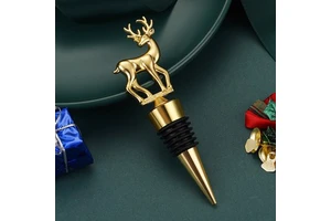 Decorative Deer Wine Stopper Zinc Alloy Wine Gift For Kitchen Decor Bar Wedding Party Christmas Reusable Wine Bottle Stoppers