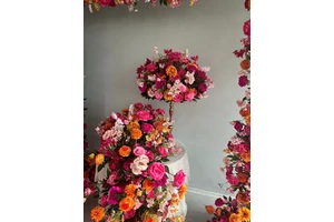 FB-RR09 Celebration Floral Decor Artificial Silk Hot Pink Rose Ball Wedding Table Centerpieces 50cm 60cm Flower Ball Monet Color