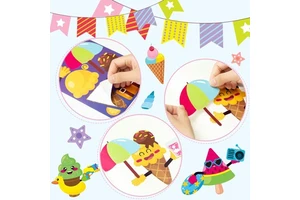 Summer Face Stickers Diy Party Favors for Kids and Girls Colorful Ice Cream Face Sticker Sheets for Sweet Parties and Crafts