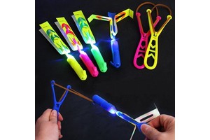 Whistle LED Slingshot Flying Copters in the Dark Party Supplies Outdoor Game for Child Kids Birthday Gifts