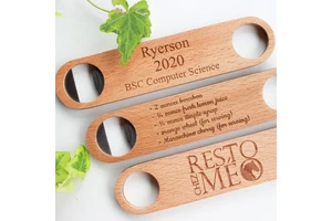 Personalized Stainless Steel Beer Bottle Opener With Wooden Handle Cider Engraved Promotion Gift For Wedding Party