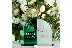 Spring Planting Acrylic Arch Cards & Guestbook Sign For Phone Booth Wedding Table Sign Audio Guestbook For Wedding Decoration