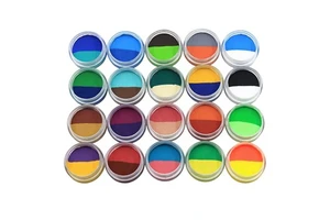 GP Professional Natural Plant-Based 10g Double-Color Face Body Paint Rainbow Split Paint Safe For Teens Adults Halloween Cosplay