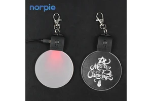 UV Printing Christmas Deco LED Ornaments Laser Blank Acrylic LED Christmas Ornaments (can Charge)