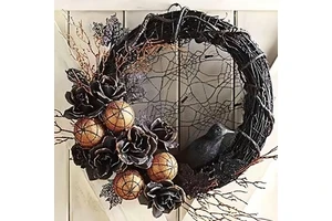 Halloween pumpkin decoration for front door