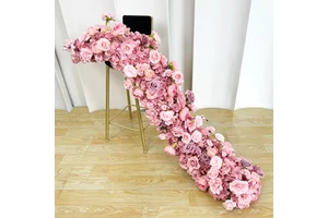 China Artificial Flowers Wedding Flowers Runner Table Flowers and Stand Decoration for Wedding Table Arch Door Decor