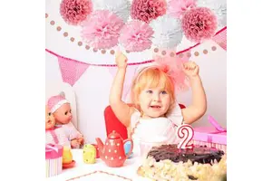 Happy Birthday Halloween Set Rose Gold Glittery Banner Tissue Paper Pom Circle Dots Garland Tassel Birthday Party Supplies