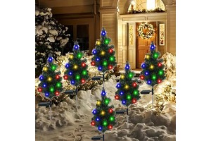 Christmas LED Rotating Circular Hanging Lights with Santa Snowflake Patterns for Home Party Decorations