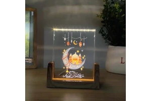 Customized Cheap Ramadan Home Decoration Warm LED 3D Touch Lamp EID Mubarak Decorations Light Muslim Party Supplies
