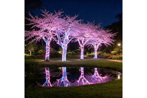 24W Remote Control LED Fiber Optic Mesh Light Multicolor Indoor Decorative Christmas Party Tree Home Lighting for Parties Events