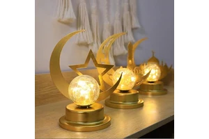 New Style Ramadan Iron Desk Lamp EID Moon Star Night Light Decoration Home Eid Mubarak Islamic Muslim Party Supplies