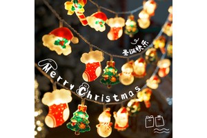 3AA Battery Operated 10LED Christmas Santa Claus String Lights Holiday Dress-up Shop Window Christmas Decoration