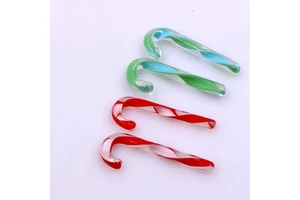 Small Murano Lampwork Christmas Glass Candy Cane