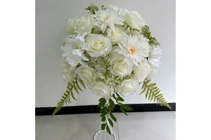 High Quality Wedding Silk Flower Ball Green Aisle Flowers Artificial Flower Runner for Wedding Table Centerpieces Decoration