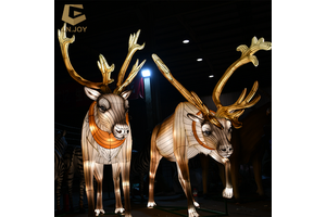 LFS-30 Playground Christmas Outdoor Reindeer Lantern Silk Animal Lantern